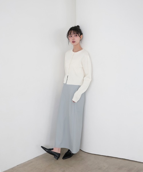 LIAN（リアン）の「クリアボタンニットカーディガン（カーディガン/ボレロ・レディース・ブラック/イエロー/ライム/ピンク/アイボリー・FREE）」の13枚目の写真