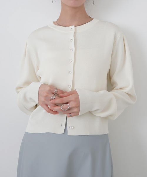 LIAN（リアン）の「クリアボタンニットカーディガン（カーディガン/ボレロ・レディース・ブラック/イエロー/ライム/ピンク/アイボリー・FREE）」の14枚目の写真