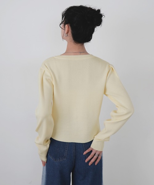 LIAN（リアン）の「クリアボタンニットカーディガン（カーディガン/ボレロ・レディース・ブラック/イエロー/ライム/ピンク/アイボリー・FREE）」の19枚目の写真