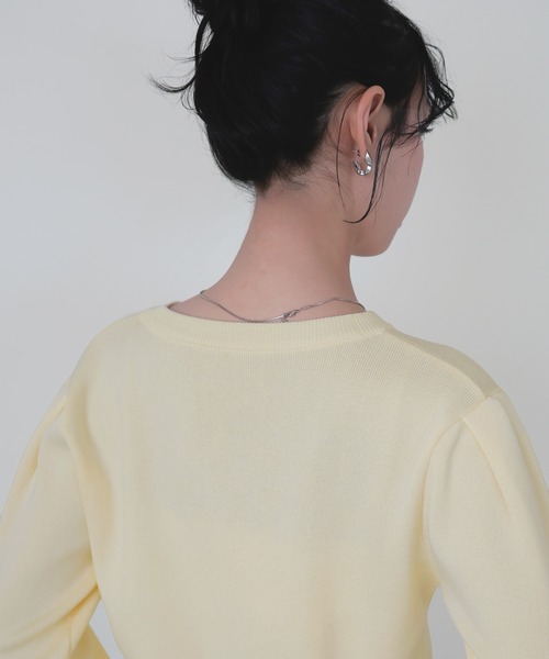 LIAN（リアン）の「クリアボタンニットカーディガン（カーディガン/ボレロ・レディース・ブラック/イエロー/ライム/ピンク/アイボリー・FREE）」の21枚目の写真