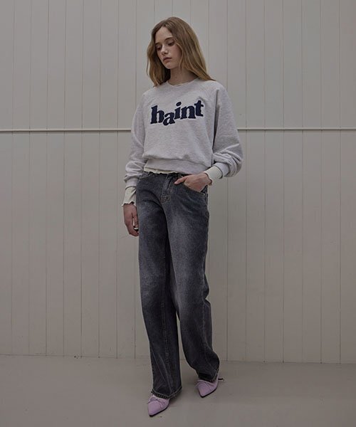 HAINT(ヘイント)の「CELINE LONG WIDE DENIM PANTS(デニムパンツ・レディース・ブラック・L)」の3枚目の写真