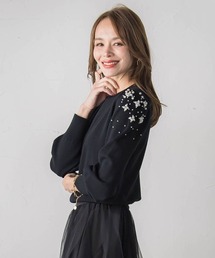 Viaggio Blu（ビアッジョブルー）の「ショルダービジューニット（ニット/セーター）」