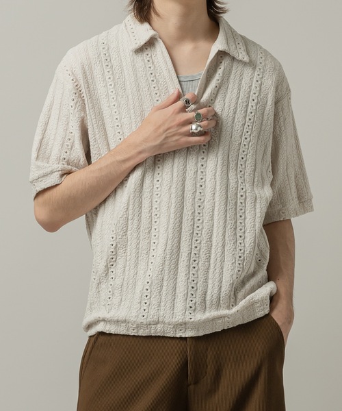 CASPER JOHN（キャスパージョン）の「Rattling skipper shirts/ラトリングスキッパーシャツ（シャツ/ブラウス・メンズ・アイボリー/ブラウン/ブラック・SMALL/X-SMALL/LARGE/MEDIUM）」の12枚目の写真