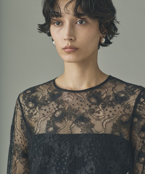 Curensology（カレンソロジー）の「Curensology(カレンソロジー)/＜C.S.G＞リネンリバーレースブラウス（シャツ/ブラウス・レディース・ベージュ/ブラック・FREE）」の14枚目の写真