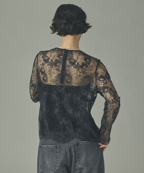 Curensology（カレンソロジー）の「Curensology(カレンソロジー)/＜C.S.G＞リネンリバーレースブラウス（シャツ/ブラウス・レディース・ベージュ/ブラック・FREE）」の11枚目の写真