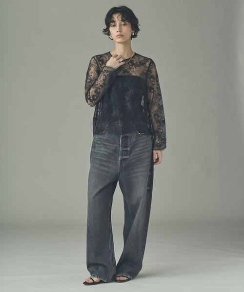 Curensology（カレンソロジー）の「Curensology(カレンソロジー)/＜C.S.G＞リネンリバーレースブラウス（シャツ/ブラウス・レディース・ベージュ/ブラック・FREE）」の12枚目の写真