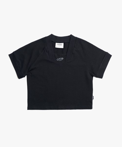 PIECEMAKER(ピースメーカー)の「EX FOOTBALL CROP TSHIRTS (BLACK)(Tシャツ/カットソー・レディース・その他・FREE)」の2枚目の写真