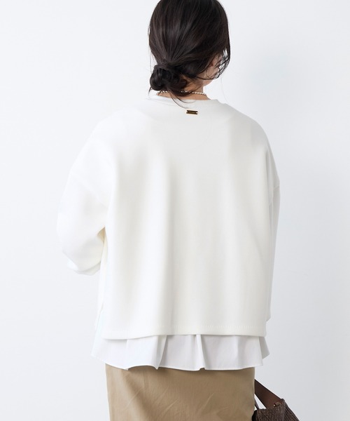 MICA&DEAL（マイカ＆ディール）の「レイヤードウエストドロストプルオーバー（Tシャツ/カットソー・レディース・ネイビー/オフホワイト・FREE）」の6枚目の写真