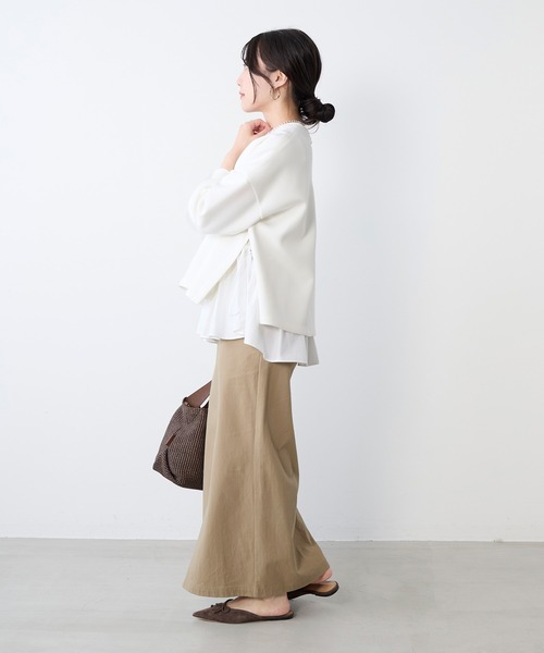 MICA&DEAL（マイカ＆ディール）の「レイヤードウエストドロストプルオーバー（Tシャツ/カットソー・レディース・ネイビー/オフホワイト・FREE）」の9枚目の写真