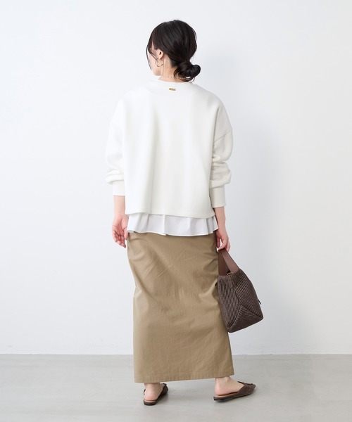 MICA&DEAL（マイカ＆ディール）の「レイヤードウエストドロストプルオーバー（Tシャツ/カットソー・レディース・ネイビー/オフホワイト・FREE）」の11枚目の写真