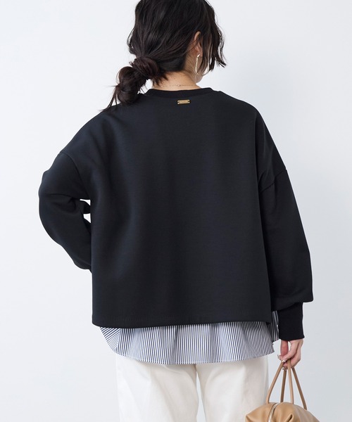 MICA&DEAL（マイカ＆ディール）の「レイヤードウエストドロストプルオーバー（Tシャツ/カットソー・レディース・ネイビー/オフホワイト・FREE）」の15枚目の写真