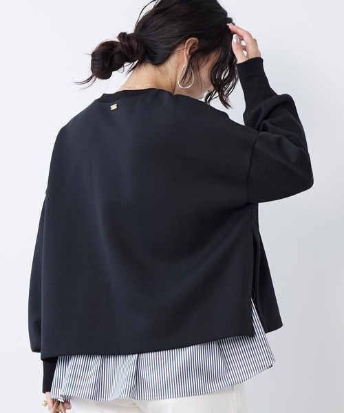 MICA&DEAL（マイカ＆ディール）の「レイヤードウエストドロストプルオーバー（Tシャツ/カットソー・レディース・ネイビー/オフホワイト・FREE）」の16枚目の写真