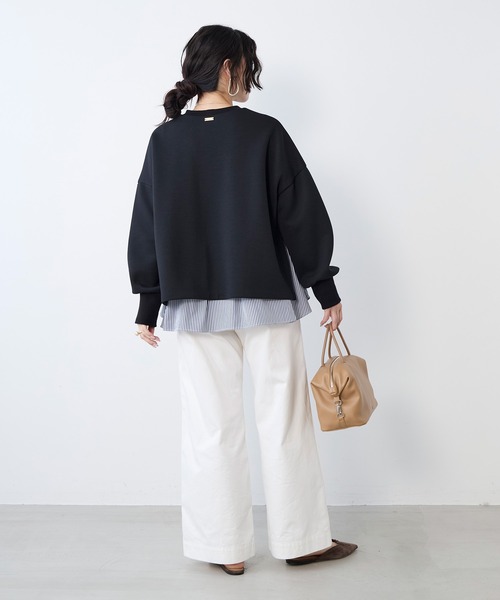 MICA&DEAL（マイカ＆ディール）の「レイヤードウエストドロストプルオーバー（Tシャツ/カットソー・レディース・ネイビー/オフホワイト・FREE）」の20枚目の写真