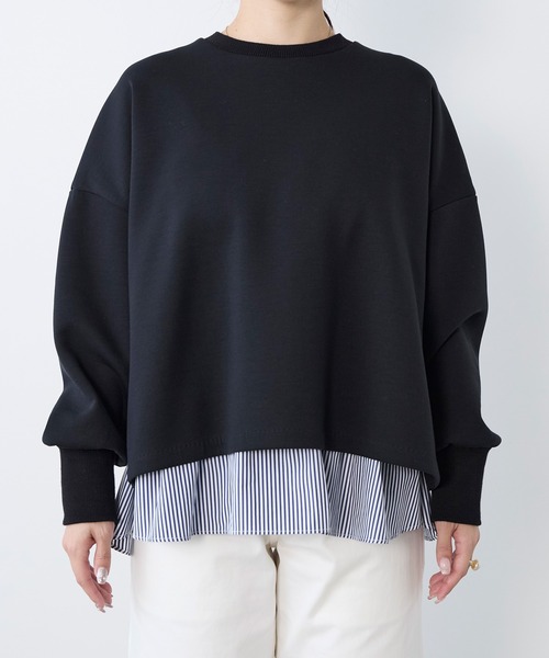 MICA&DEAL（マイカ＆ディール）の「レイヤードウエストドロストプルオーバー（Tシャツ/カットソー・レディース・ネイビー/オフホワイト・FREE）」の21枚目の写真