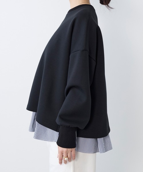 MICA&DEAL（マイカ＆ディール）の「レイヤードウエストドロストプルオーバー（Tシャツ/カットソー・レディース・ネイビー/オフホワイト・FREE）」の22枚目の写真