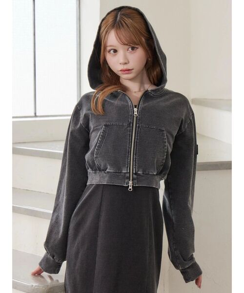 EATME（イートミー）の「スウェットショートパーカー（パーカー・レディース・ブルー/ブラック・FREE）」の11枚目の写真