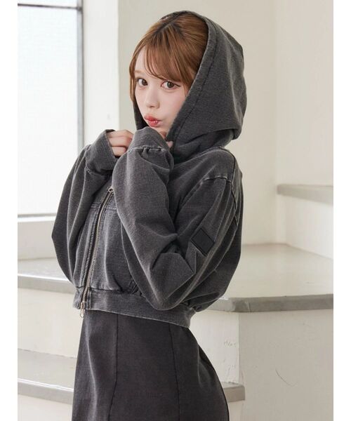 EATME（イートミー）の「スウェットショートパーカー（パーカー・レディース・ブルー/ブラック・FREE）」の12枚目の写真