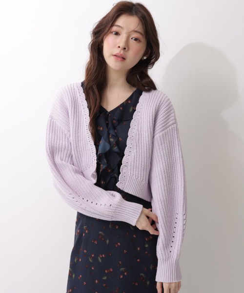 Rirandture（リランドチュール）の「ボレロカーディガン（ニット/セーター・レディース・ライトパープル/グレイッシュベージュ/ライトイエロー/ネイビー/レッド/オフホワイト/グリーン系その他2・2）」の6枚目の写真