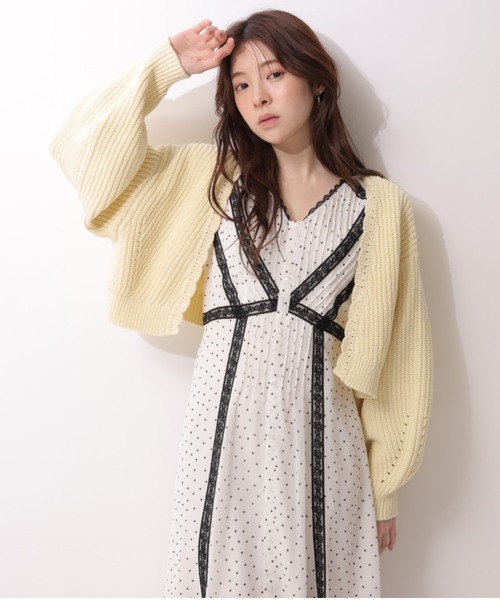 Rirandture（リランドチュール）の「ボレロカーディガン（ニット/セーター・レディース・ライトパープル/グレイッシュベージュ/ライトイエロー/ネイビー/レッド/オフホワイト/グリーン系その他2・2）」の7枚目の写真