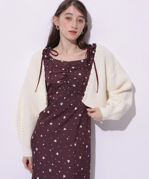 Rirandture（リランドチュール）の「ボレロカーディガン（ニット/セーター・レディース・ライトパープル/グレイッシュベージュ/ライトイエロー/ネイビー/レッド/オフホワイト/グリーン系その他2・2）」の9枚目の写真