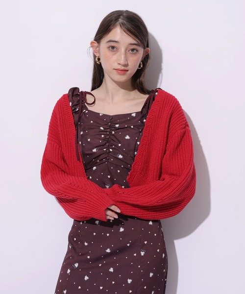 Rirandture（リランドチュール）の「ボレロカーディガン（ニット/セーター・レディース・ライトパープル/グレイッシュベージュ/ライトイエロー/ネイビー/レッド/オフホワイト/グリーン系その他2・2）」の14枚目の写真