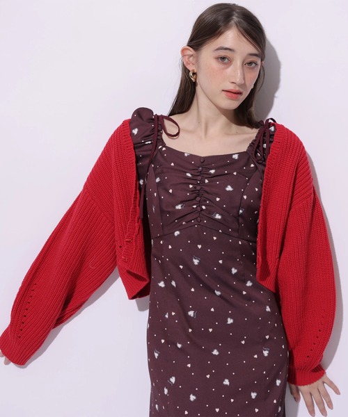 Rirandture（リランドチュール）の「ボレロカーディガン（ニット/セーター・レディース・ライトパープル/グレイッシュベージュ/ライトイエロー/ネイビー/レッド/オフホワイト/グリーン系その他2・2）」の15枚目の写真