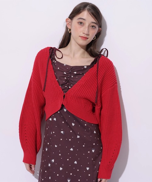 Rirandture（リランドチュール）の「ボレロカーディガン（ニット/セーター・レディース・ライトパープル/グレイッシュベージュ/ライトイエロー/ネイビー/レッド/オフホワイト/グリーン系その他2・2）」の16枚目の写真