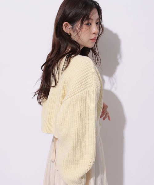 Rirandture（リランドチュール）の「ボレロカーディガン（ニット/セーター・レディース・ライトパープル/グレイッシュベージュ/ライトイエロー/ネイビー/レッド/オフホワイト/グリーン系その他2・2）」の21枚目の写真