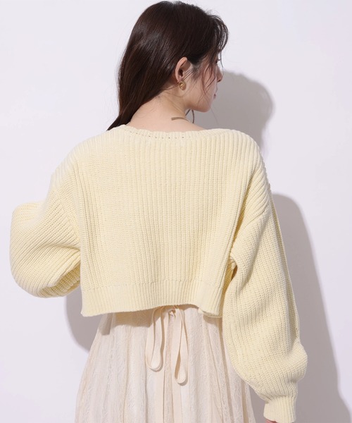 Rirandture（リランドチュール）の「ボレロカーディガン（ニット/セーター・レディース・ライトパープル/グレイッシュベージュ/ライトイエロー/ネイビー/レッド/オフホワイト/グリーン系その他2・2）」の22枚目の写真