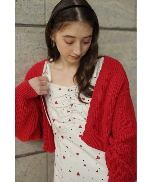 Rirandture（リランドチュール）の「ボレロカーディガン（ニット/セーター・レディース・ライトパープル/グレイッシュベージュ/ライトイエロー/ネイビー/レッド/オフホワイト/グリーン系その他2・2）」の8枚目の写真