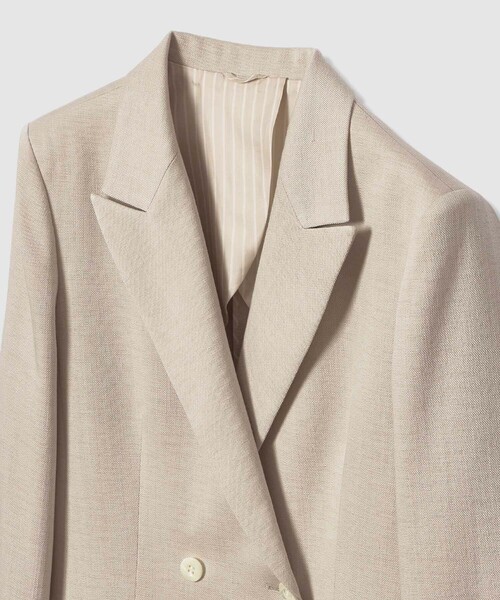 ANAYI(アナイ)の「【セットアップ対応商品】オックスストレッチダブル ジャケット(テーラードジャケット・レディース・ピンク/ベージュ/ダークインディゴブルー/ネイビー・38/36/34)」の20枚目の写真