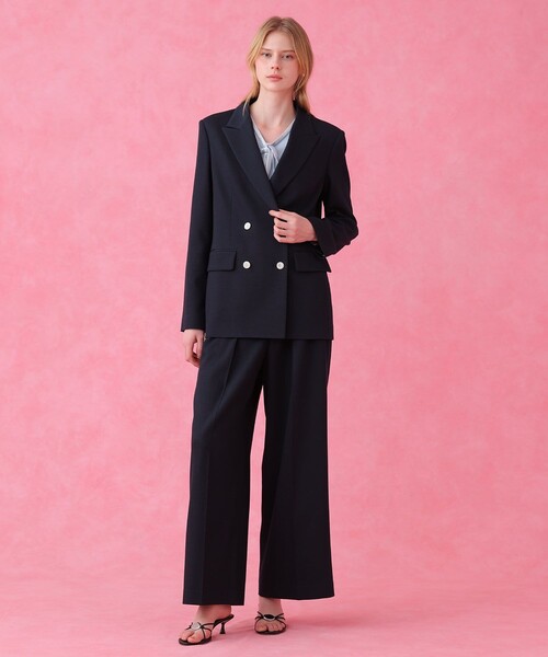 ANAYI(アナイ)の「【セットアップ対応商品】オックスストレッチダブル ジャケット(テーラードジャケット・レディース・ピンク/ベージュ/ダークインディゴブルー/ネイビー・38/36/34)」の10枚目の写真