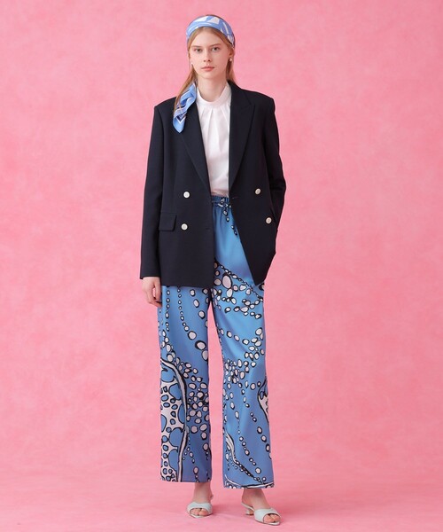 ANAYI(アナイ)の「【セットアップ対応商品】オックスストレッチダブル ジャケット(テーラードジャケット・レディース・ピンク/ベージュ/ダークインディゴブルー/ネイビー・38/36/34)」の13枚目の写真