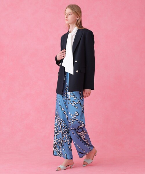 ANAYI(アナイ)の「【セットアップ対応商品】オックスストレッチダブル ジャケット(テーラードジャケット・レディース・ピンク/ベージュ/ダークインディゴブルー/ネイビー・38/36/34)」の14枚目の写真