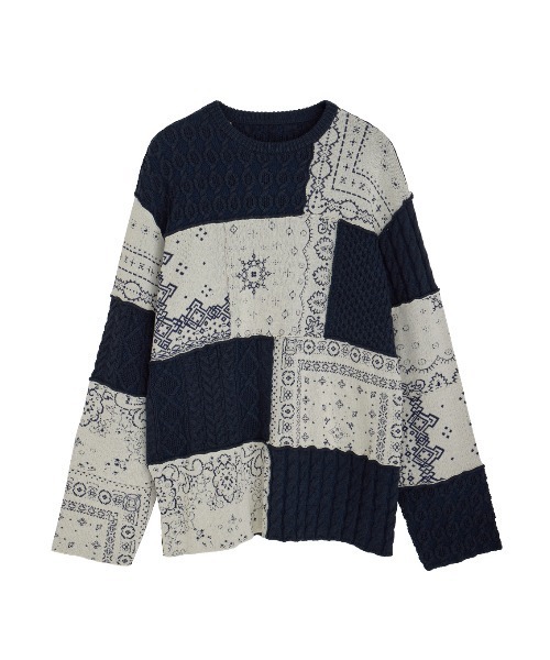 ELCHELE(エルチェレ)の「PAGE2026 #3 BANDANNA KNIT TOP(ニット/セーター・レディース・ネイビー・FREE)」の11枚目の写真