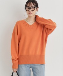 Right-on | 【HONEYSUCKLE ROSE】コットン混 Vネック セーター (ベーシック / 通気性 / リラックススタイル)(ニット/セーター)