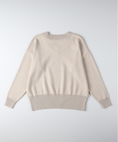 Right-on（ライトオン）の「【HONEYSUCKLE ROSE】コットン混 Vネック セーター (ベーシック / 通気性 / リラックススタイル)（ニット/セーター・レディース・ダークグレー/ベージュ/オレンジ・L/S/M）」の11枚目の写真