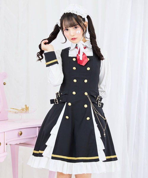 BODYLINE（ボディライン）の「3wayゴールドチェーンのパンクジャンパースカート 8点セット（ワンピース・レディース・ブラック・S/M/L/2L/4L）」の21枚目の写真