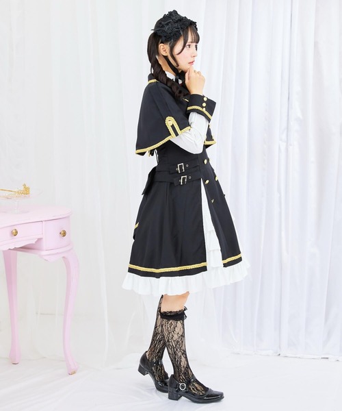 BODYLINE（ボディライン）の「3wayゴールドチェーンのパンクジャンパースカート 8点セット（ワンピース・レディース・ブラック・S/M/L/2L/4L）」の3枚目の写真