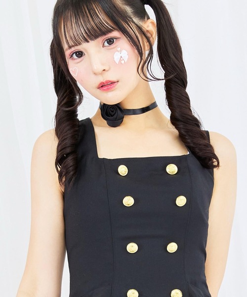 BODYLINE（ボディライン）の「3wayゴールドチェーンのパンクジャンパースカート 8点セット（ワンピース・レディース・ブラック・S/M/L/2L/4L）」の7枚目の写真