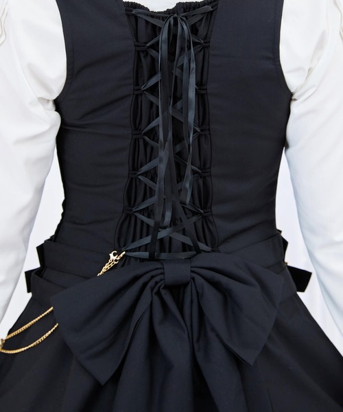 BODYLINE（ボディライン）の「3wayゴールドチェーンのパンクジャンパースカート 8点セット（ワンピース・レディース・ブラック・S/M/L/2L/4L）」の12枚目の写真