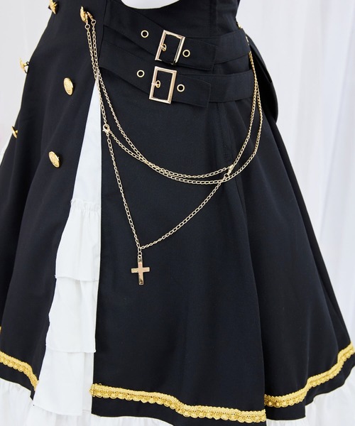 BODYLINE（ボディライン）の「3wayゴールドチェーンのパンクジャンパースカート 8点セット（ワンピース・レディース・ブラック・S/M/L/2L/4L）」の15枚目の写真