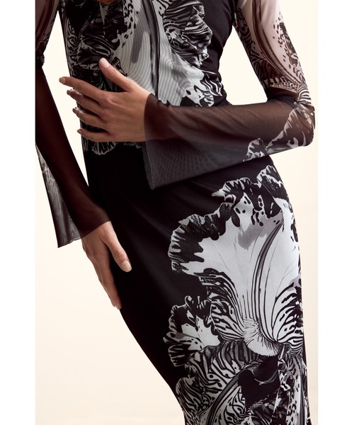 Desigual(デシグアル)の「Desigual × Christian Lacroix|ラクロワコラボフラワーチュールロングドレス(ワンピース・レディース・ブラック・XL/S/XS/M/L)」の2枚目の写真