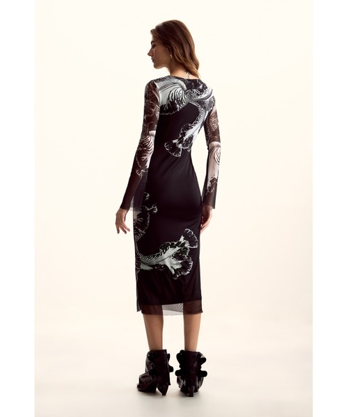 Desigual(デシグアル)の「Desigual × Christian Lacroix|ラクロワコラボフラワーチュールロングドレス(ワンピース・レディース・ブラック・XL/S/XS/M/L)」の4枚目の写真