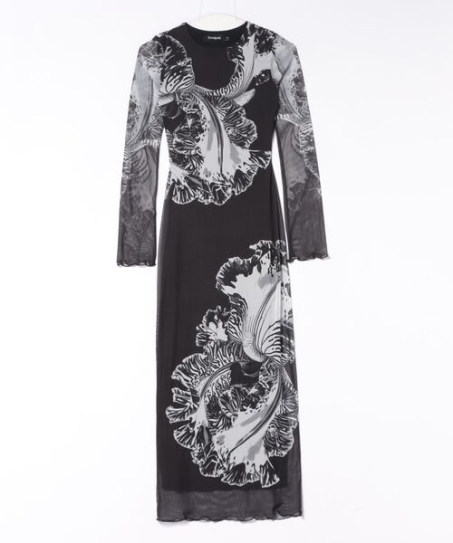 Desigual(デシグアル)の「Desigual × Christian Lacroix|ラクロワコラボフラワーチュールロングドレス(ワンピース・レディース・ブラック・XL/S/XS/M/L)」の5枚目の写真