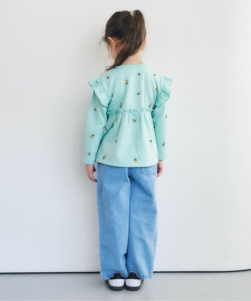 apres les cours（アプレレクール）の「総柄刺繍ペプラムフリルトップス_ジュニア対応（Tシャツ/カットソー・キッズ・クリーム/ミント/ピンク・80/90/100/110/120/130/140）」の10枚目の写真