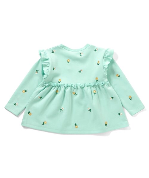 apres les cours（アプレレクール）の「総柄刺繍ペプラムフリルトップス_ジュニア対応（Tシャツ/カットソー・キッズ・クリーム/ミント/ピンク・80/90/100/110/120/130/140）」の8枚目の写真