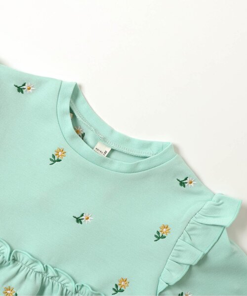 apres les cours（アプレレクール）の「総柄刺繍ペプラムフリルトップス_ジュニア対応（Tシャツ/カットソー・キッズ・クリーム/ミント/ピンク・80/90/100/110/120/130/140）」の14枚目の写真