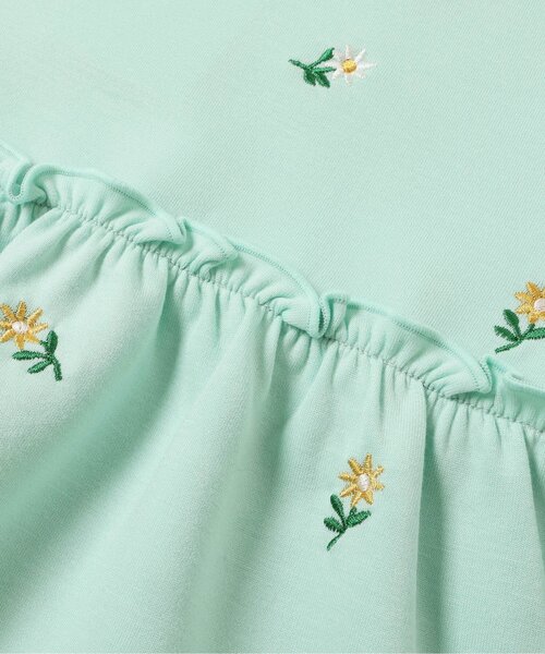 apres les cours（アプレレクール）の「総柄刺繍ペプラムフリルトップス_ジュニア対応（Tシャツ/カットソー・キッズ・クリーム/ミント/ピンク・80/90/100/110/120/130/140）」の16枚目の写真