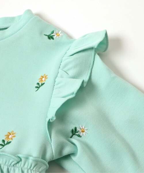 apres les cours(アプレレクール)の「総柄刺繍ペプラムフリル長袖トップス(Tシャツ/カットソー・キッズ・クリーム/ミント/ピンク・80/90/100/110/120/130/140)」の19枚目の写真